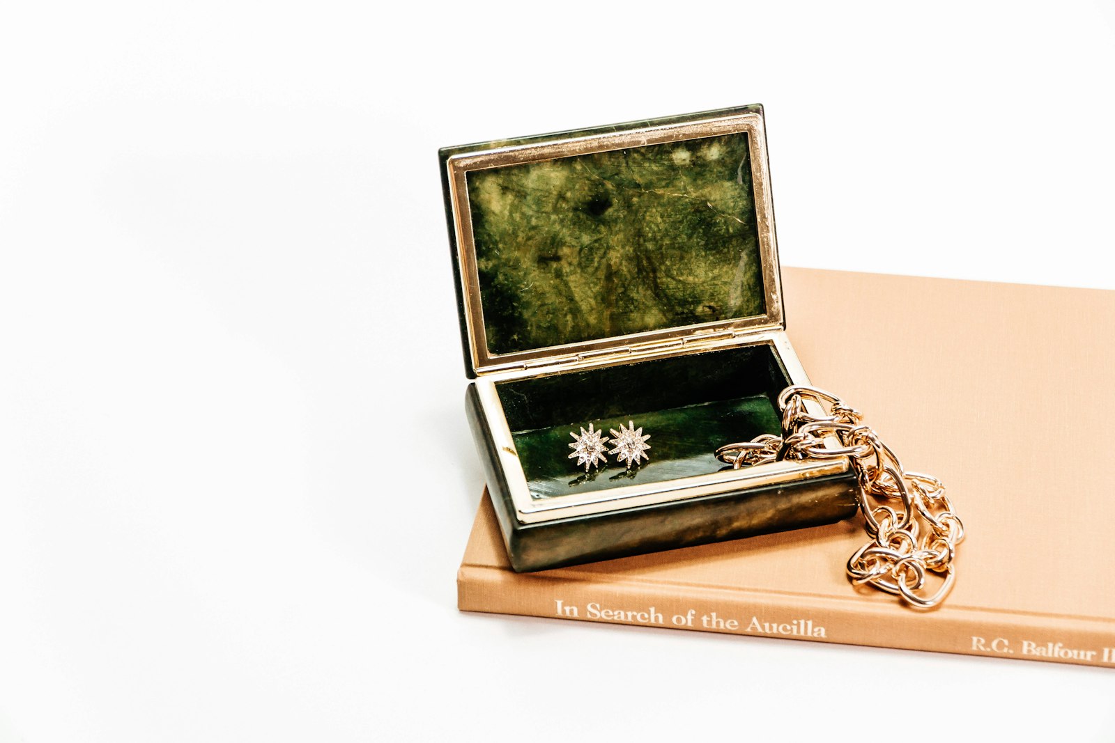 Vintage jewellery in an old box